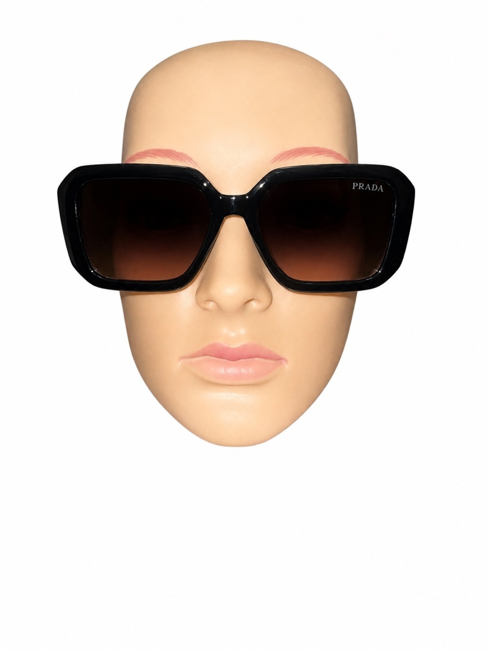 Oversized Square Sunglasses Black Gold Gradient Lens Glam Shades